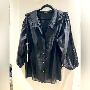 Wilfred Black ruffled blouse - XS